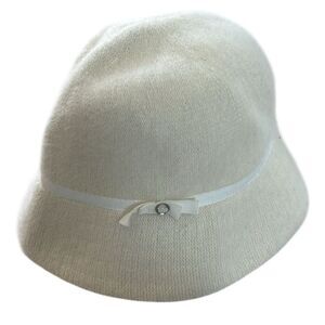 Gap Cloche Hat Bucket Cap cream Wool Rabbit Fur Women's S/M Fall Winter